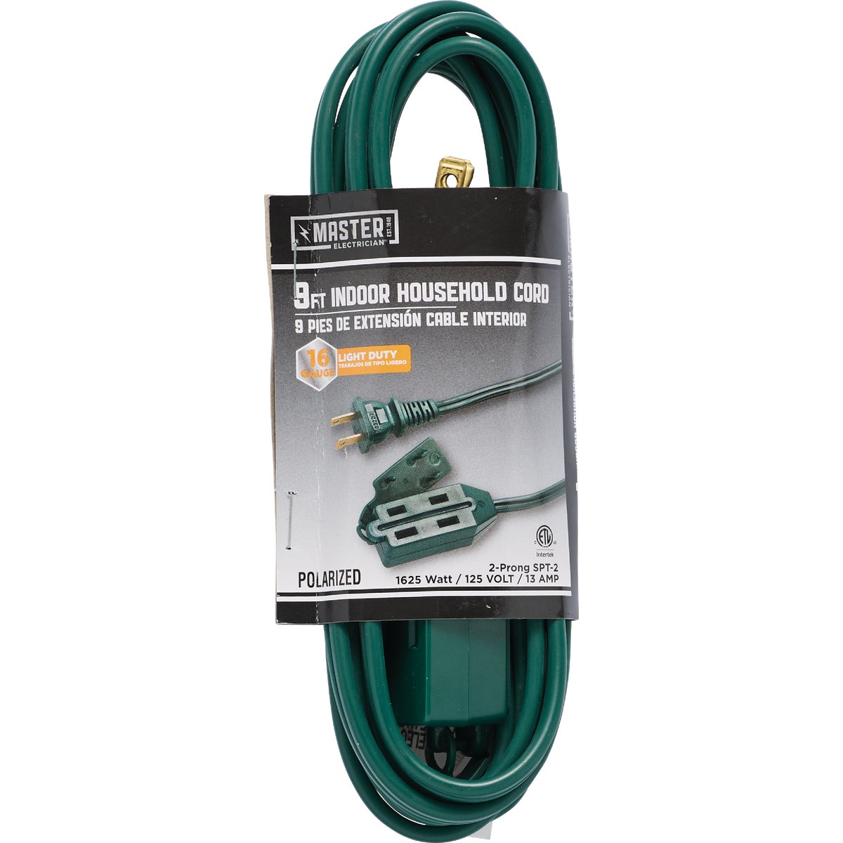 Master Electrician 9 Ft. 16/2 Green Cube Tap Extension Cord