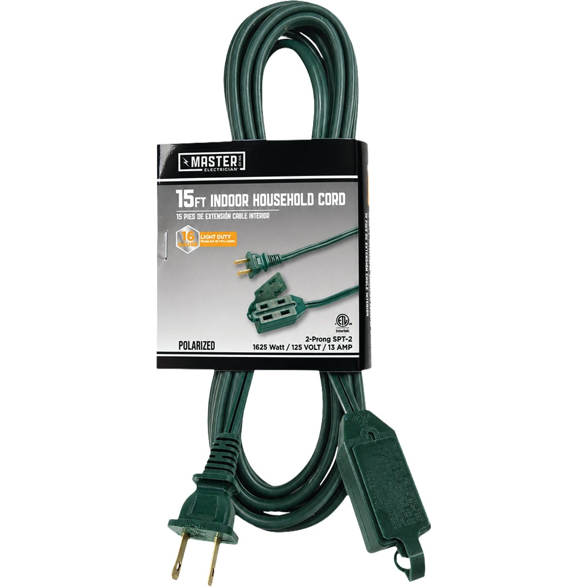 Master Electrician 15 Ft. 16/2 Green Cube Tap Extension Cord
