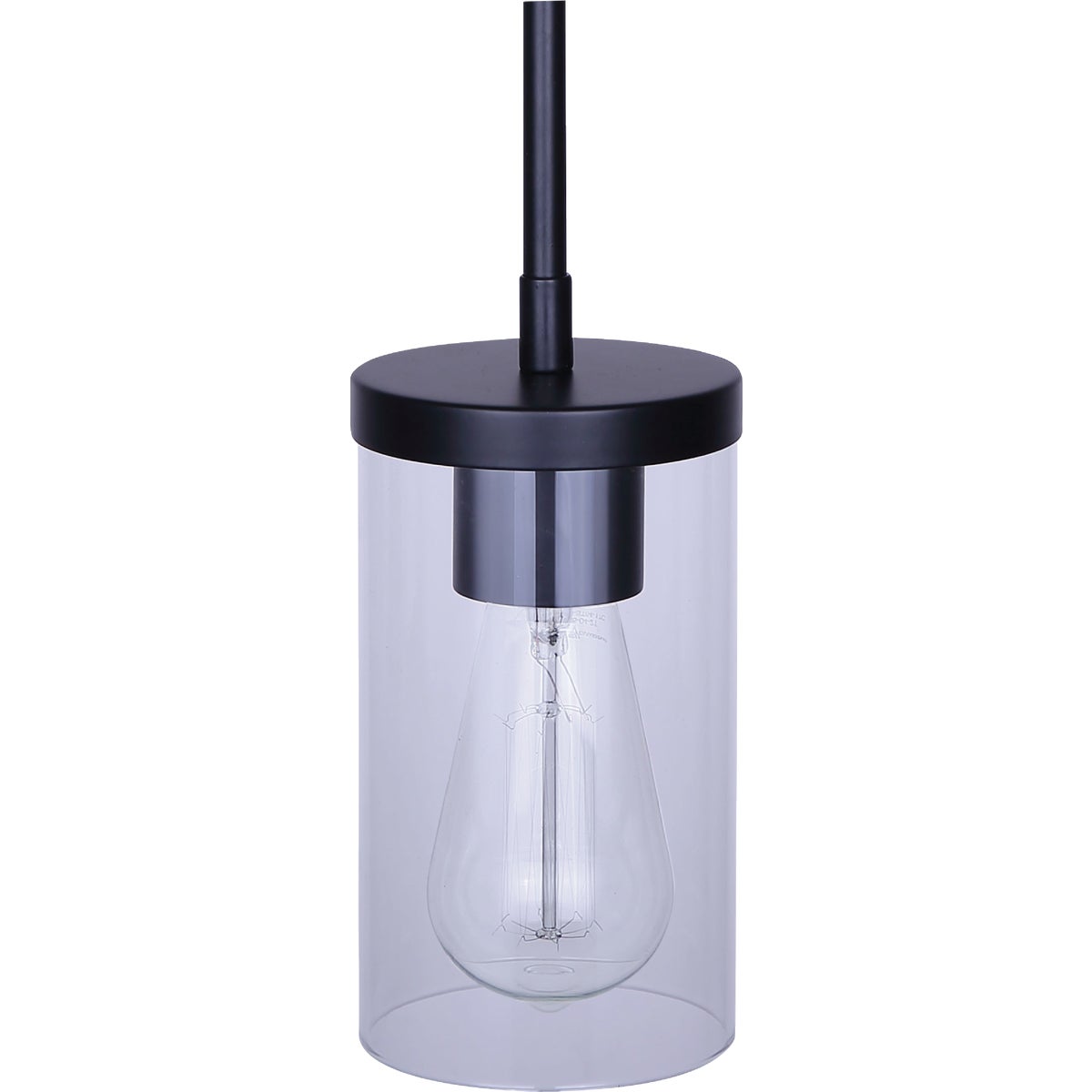 Canarm Britton Black Pendant Light Fixture, Clear Glass Image 2