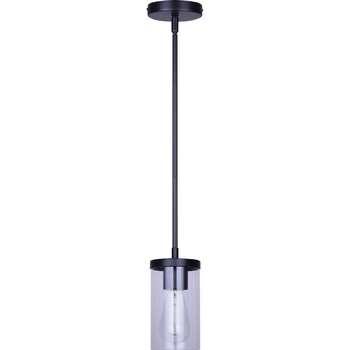 Canarm Britton Black Pendant Light Fixture, Clear Glass Image 1