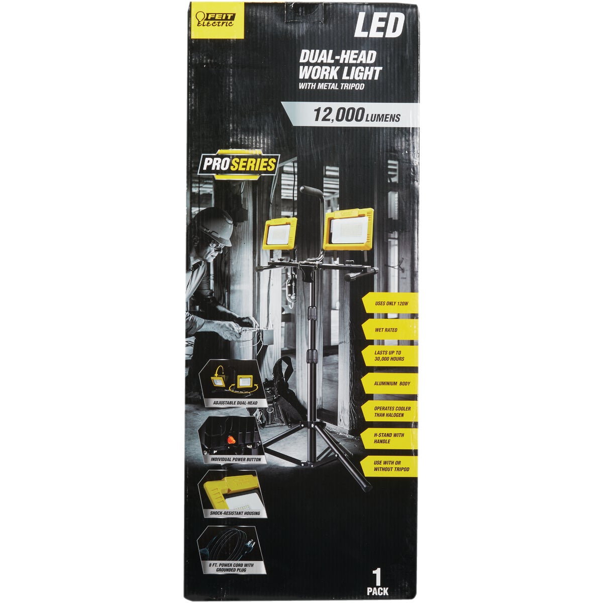 Feit Electric 12,000 Lm. LED Tripod Stand-Up Work Light Image 3