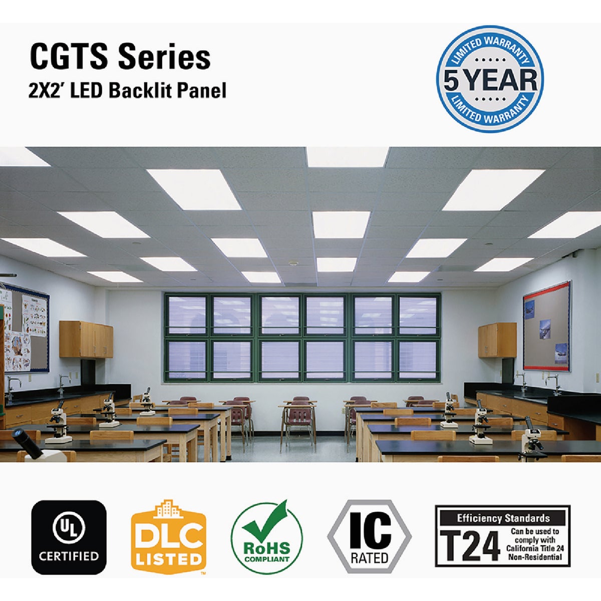 Metalux 2 Ft. x 2 Ft. Selectable CCT & Lumens Integrated LED Panel Light Image 6