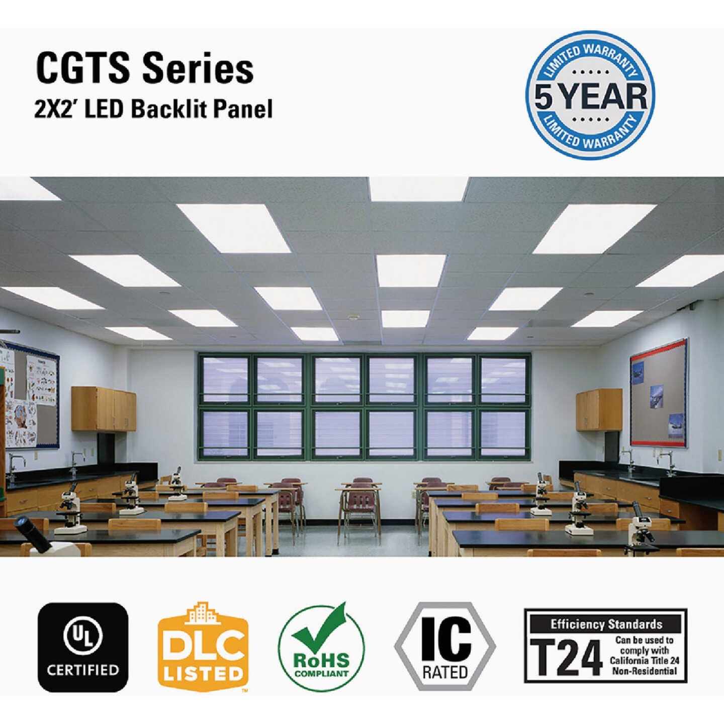 Metalux 2 Ft. x 2 Ft. Selectable CCT & Lumens Integrated LED Panel Light Image 6