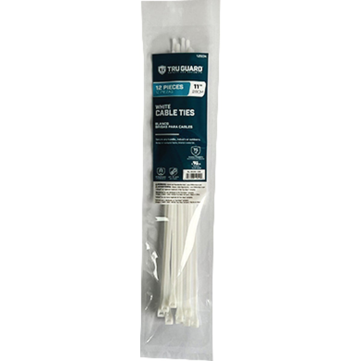 TruGuard 11 In. White Self-Locking Cable Ties (12-Pack) Image 1