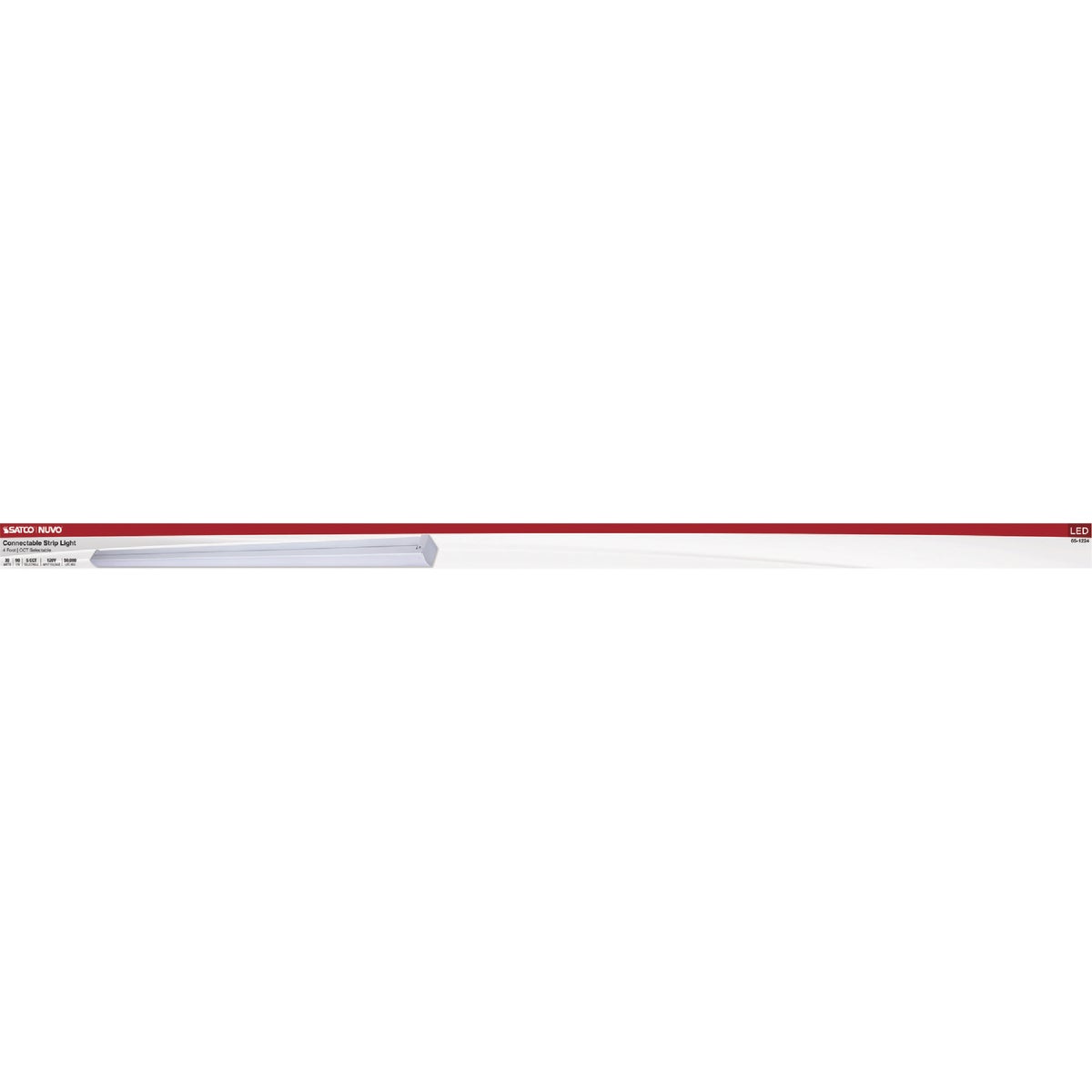 SATCO NUVO 30W LED 4 Ft. Connectable Strip Light 27K/30K/35K/40K/50K CCT-Selectable White Image 2