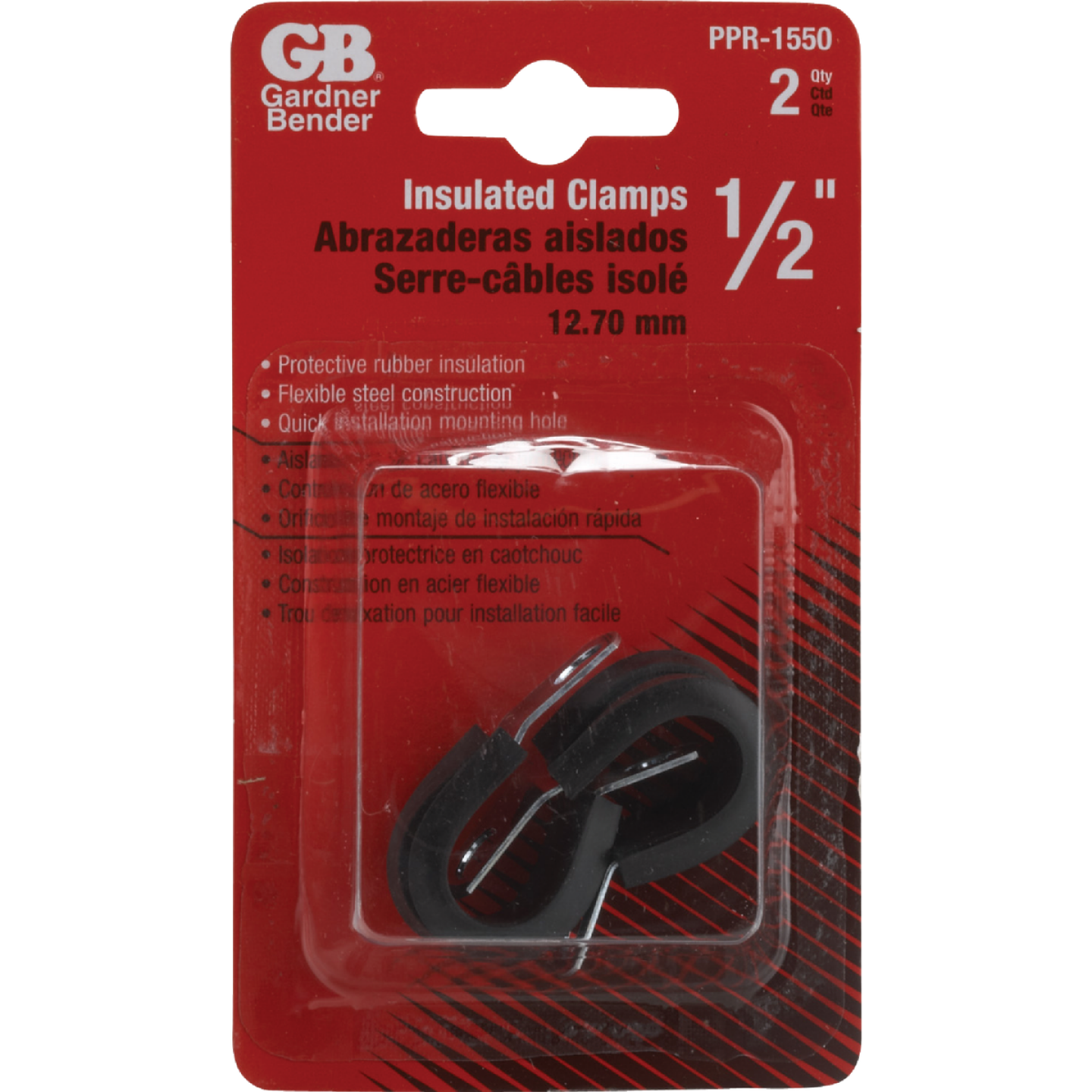 Gardner Bender 1/2 In. Steel with Rubber Insert Black Cable Clamp (2-Pack) Image 2