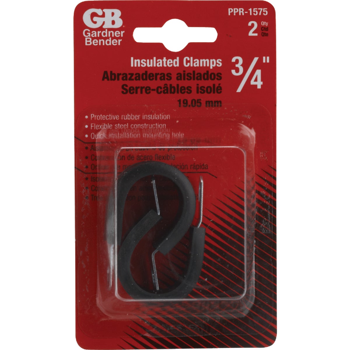 Gardner Bender 3/4 In. Steel with Rubber Insert Black Cable Clamp (2-Pack) Image 2