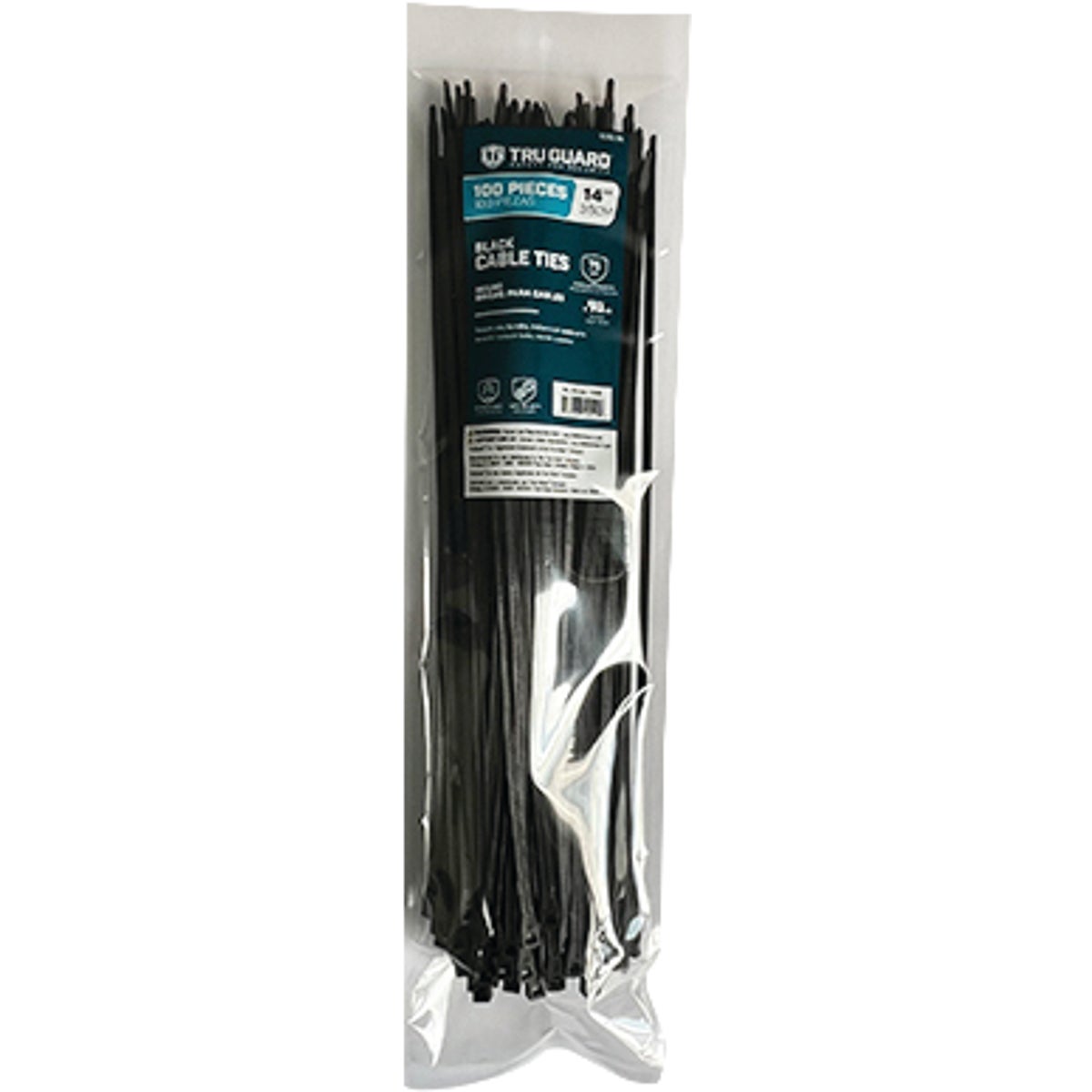 TruGuard 14 In. Black Self-Locking Cable Ties (100-Pack) Image 1