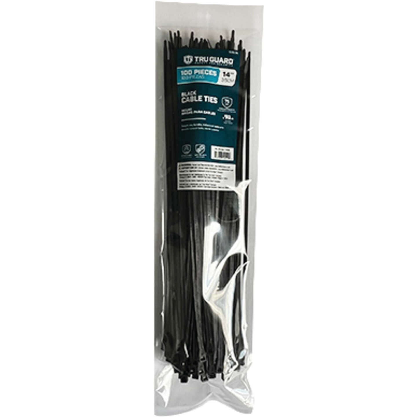 TruGuard 14 In. Black Self-Locking Cable Ties (100-Pack) Image 1