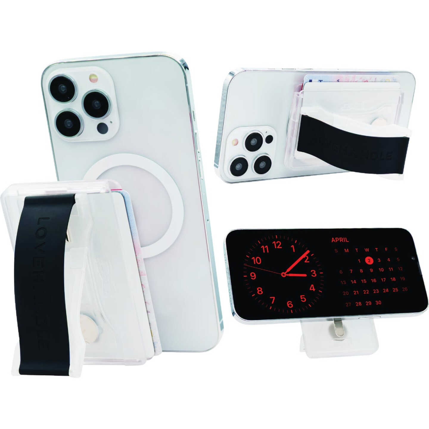LoveHandle PRO Wallet for MagSafe Black on Clear Wallet Image 1