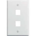 Legrand On-Q 2-Port Keystone Wall Plate, White Image 1