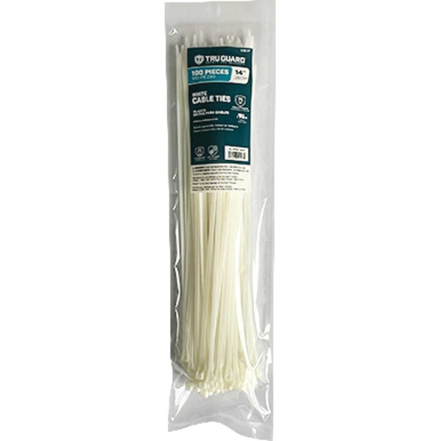 TruGuard 14 In. White Self-Locking Cable Ties (100-Pack) Image 1