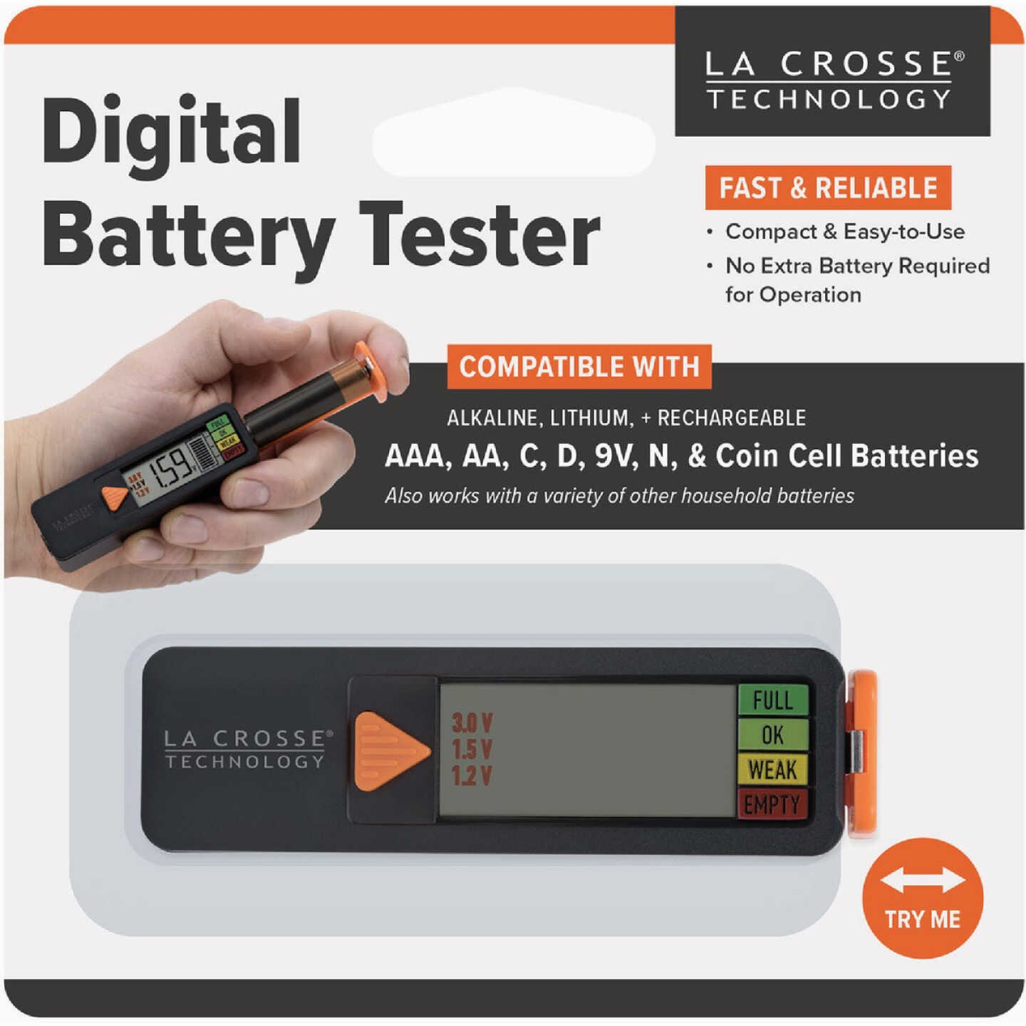La Crosse Technology Digital Portal Battery Tester Image 2