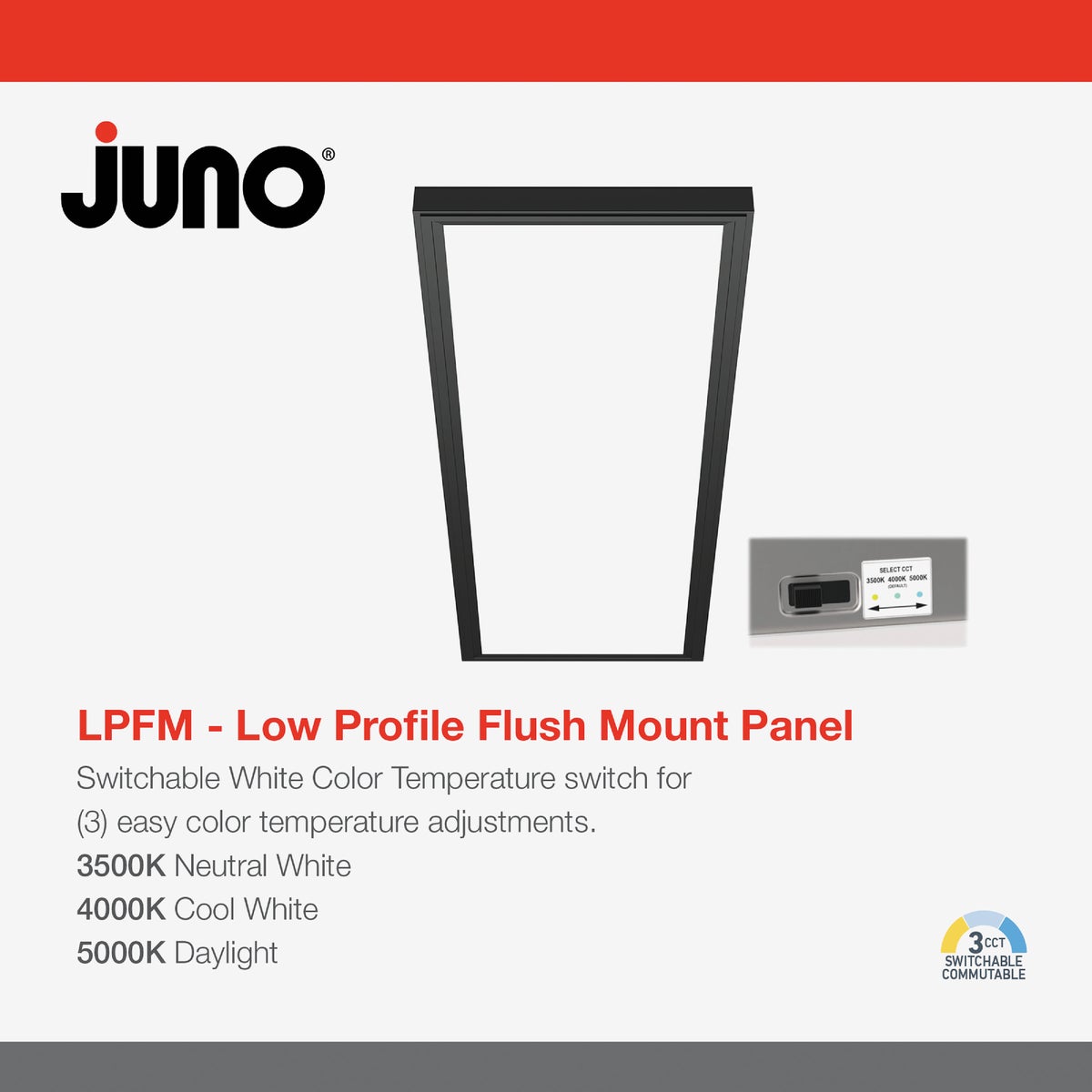 Juno 1 Ft. x 4 Ft. CCT LED Flat Panel Utility Surface Mount Ceiling Fixture with Interchangeable Trim Image 5