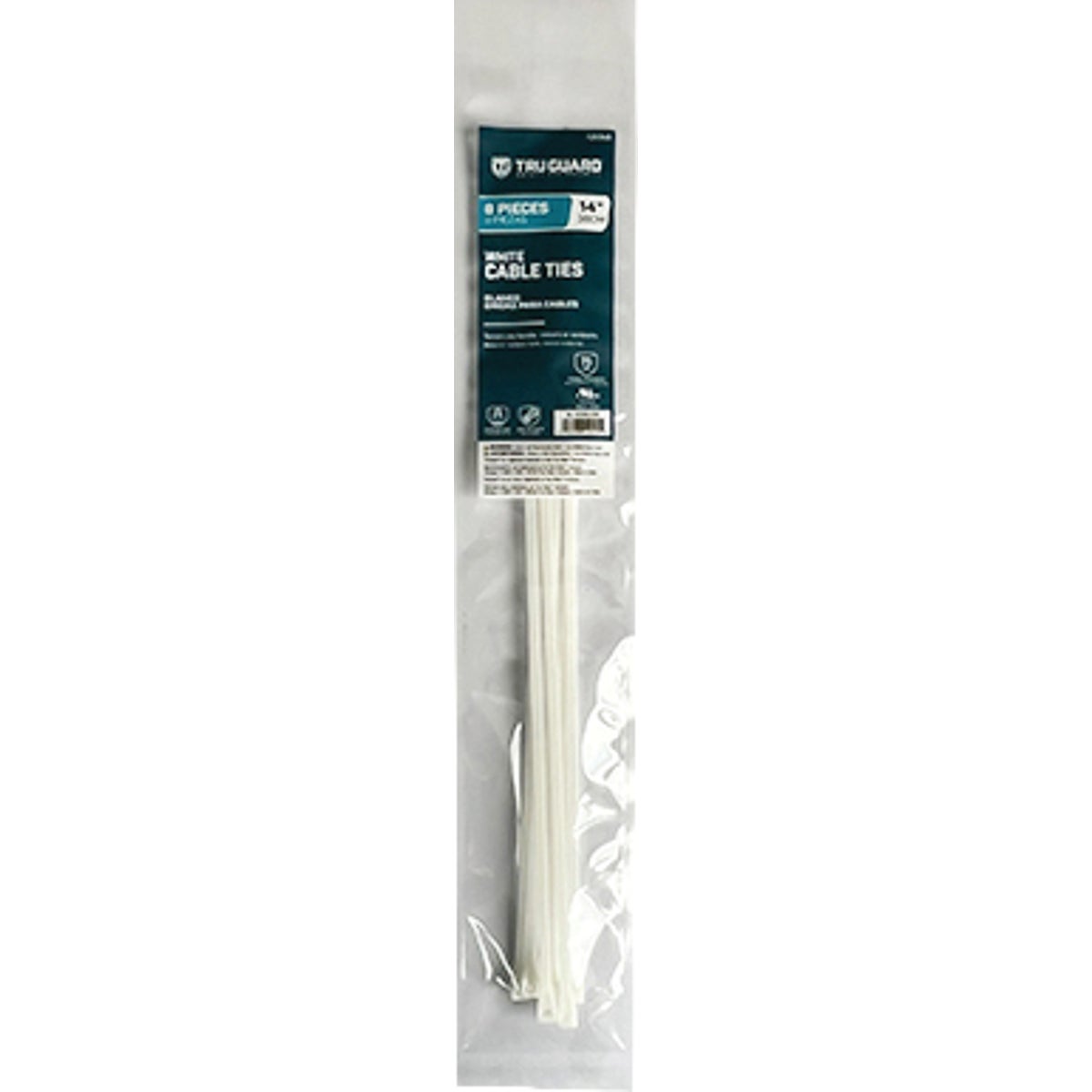 TruGuard 14 In. White Self-Locking Cable Ties (8-Pack) Image 1