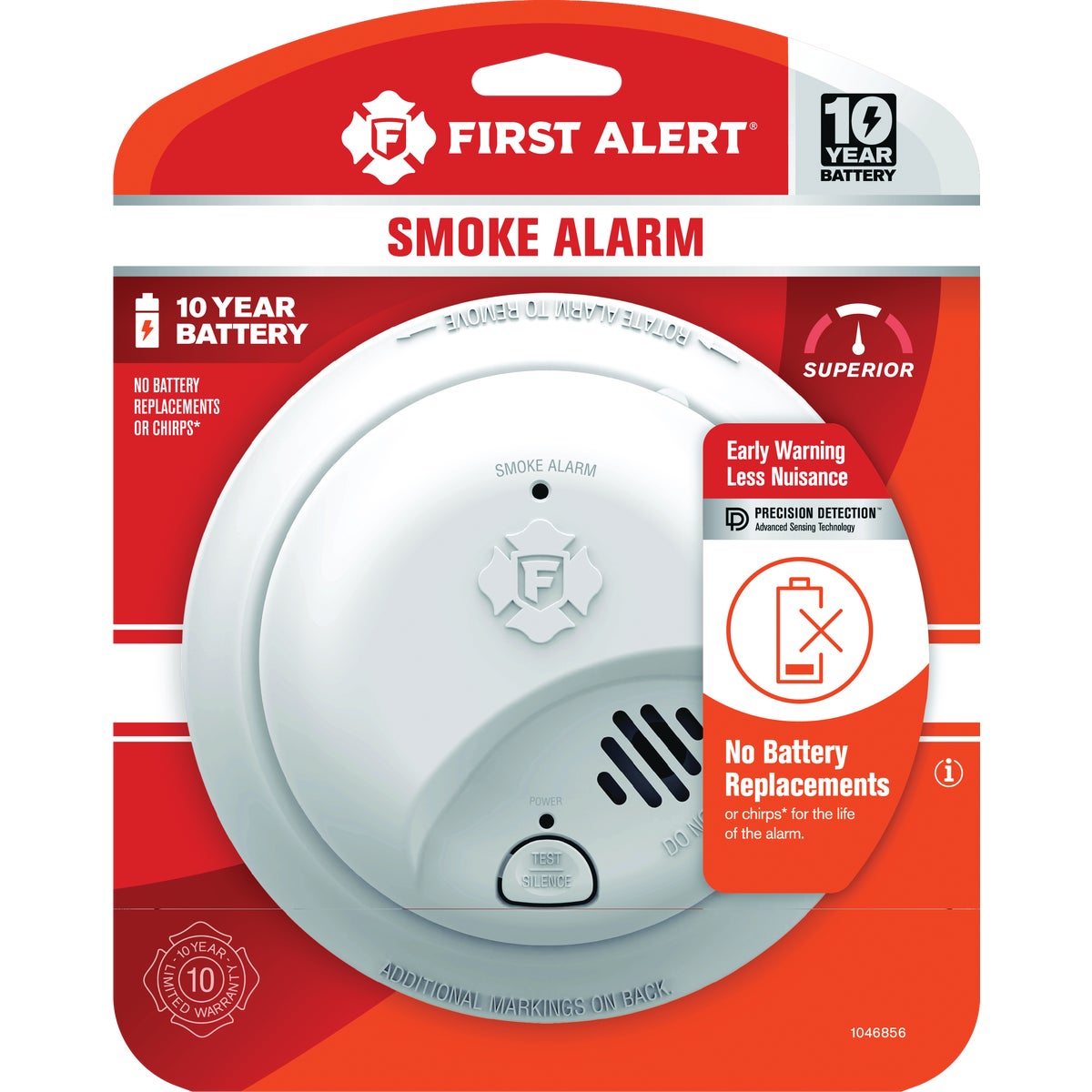 First Alert 10 Year Battery Ionization Smoke Alarm Image 1