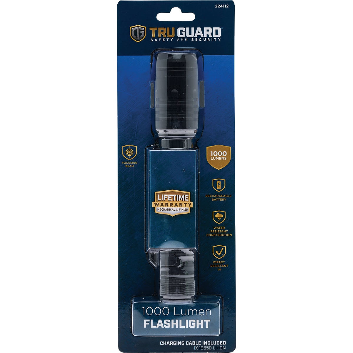 TruGuard 1000 Lm. Rechargeable LED Tactical Flashlight Image 2