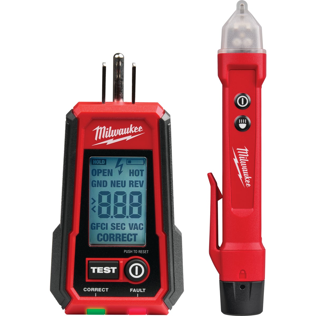 Milwaukee 50 to 1000V Digital GFCI Receptacle Tester & Voltage Detector