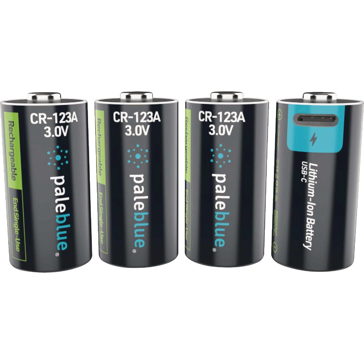 Paleblue CR123A Lithium-Ion Rechargeable Battery (4-Pack) Image 2