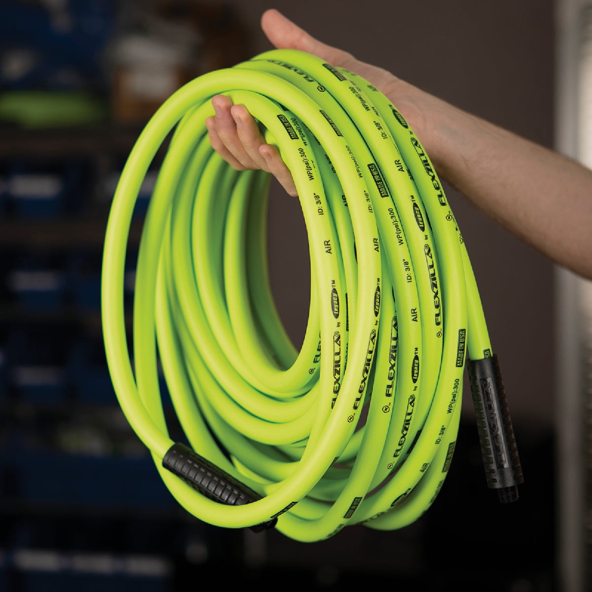 Flexzilla 3/8 In. x 50 Ft. Polymer-Blend Air Hose with 1/4 In. MNPT Fittings Image 5