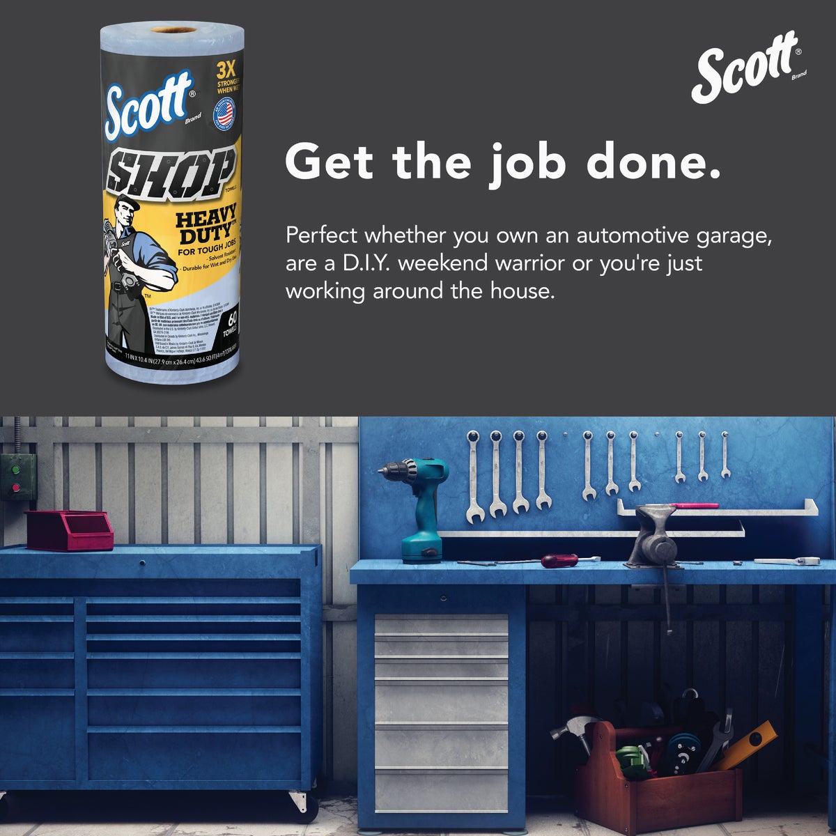 Scott Pro 11 In. W x 10.4 In. L Disposable Heavy-Duty Shop Towel (60-Count) Image 5