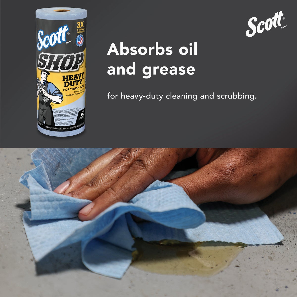 Scott Pro 11 In. W x 10.4 In. L Disposable Heavy-Duty Shop Towel (60-Count) Image 4