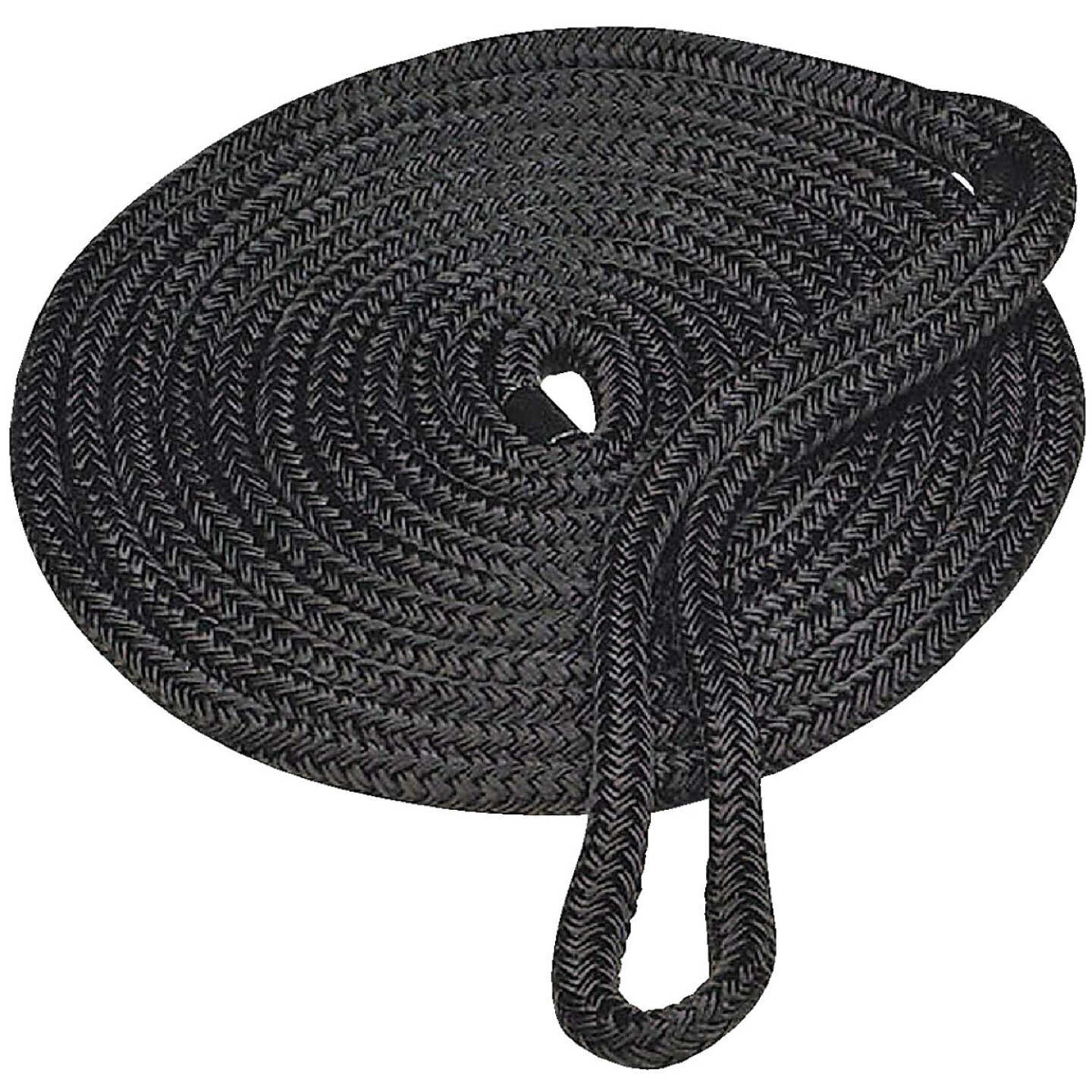 Seachoice 1/2 In. x 25 Ft. Black Double Braid Nylon Dock Line Image 1