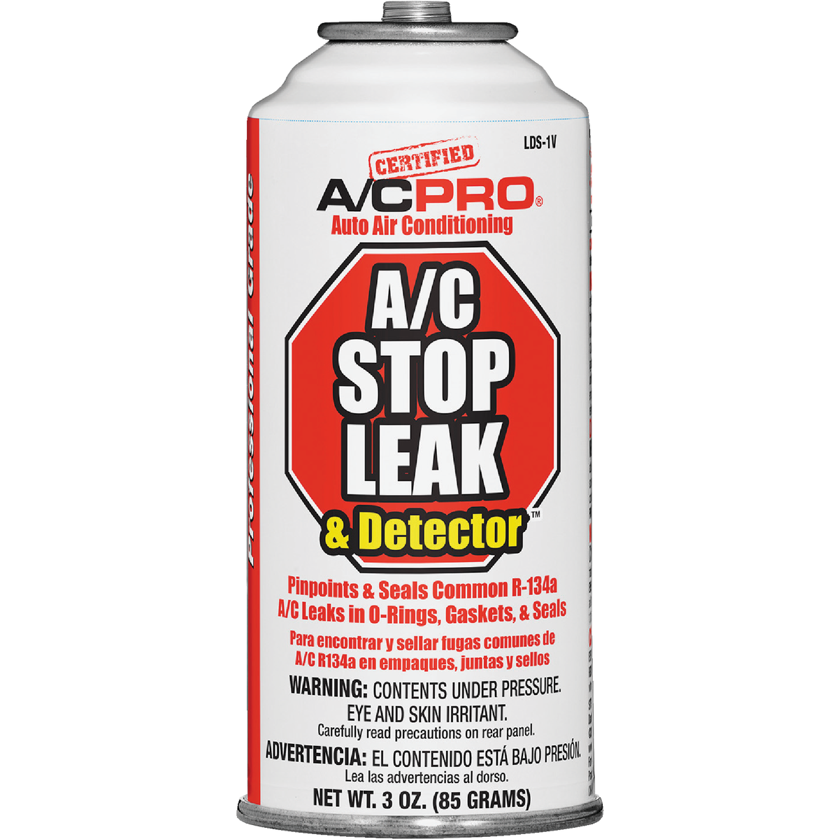 Quest 3 Oz. R-134a Refrigerant with Stop Leak & Detector