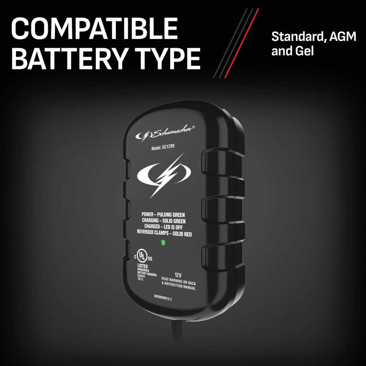 Schumacher Automatic 12V 0.75-Amp Auto Battery Charger Image 4