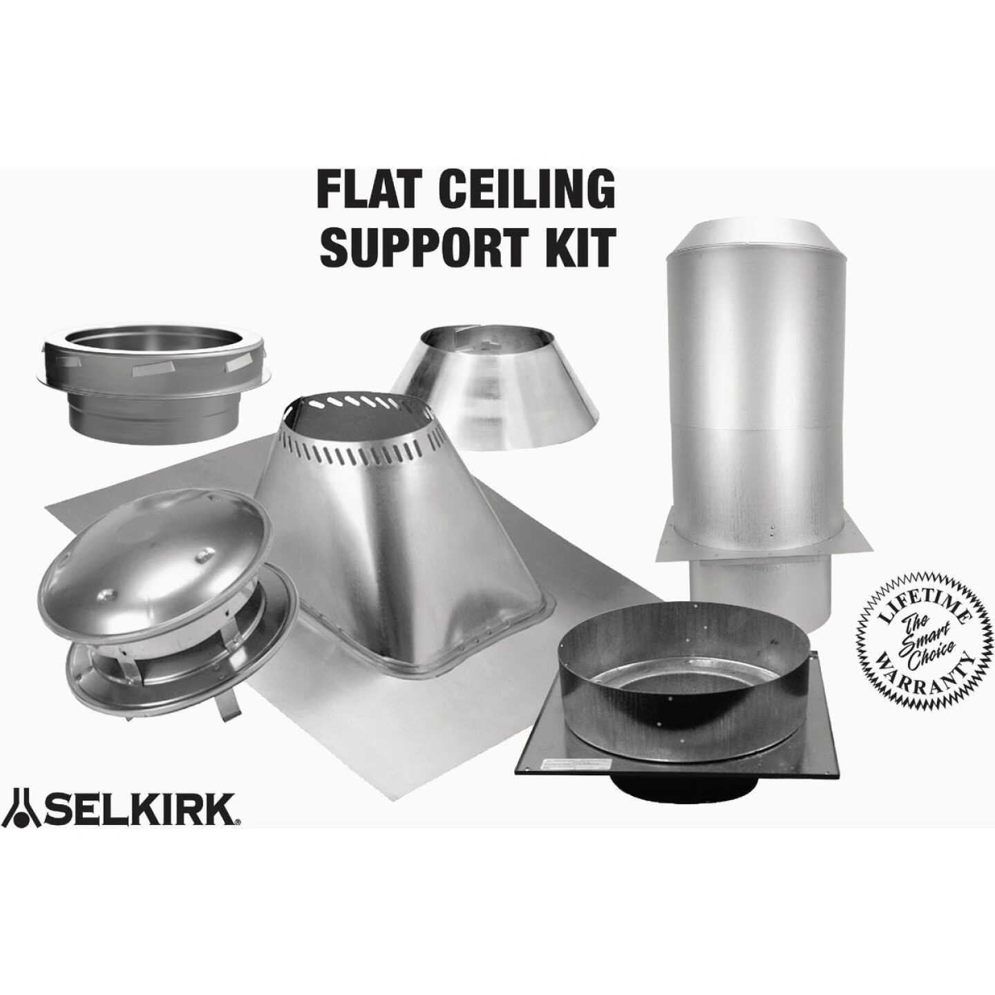 Selkirk Sure-Temp 8 In. Stainless Steel Flat Ceiling Chimney Support Kit Image 1