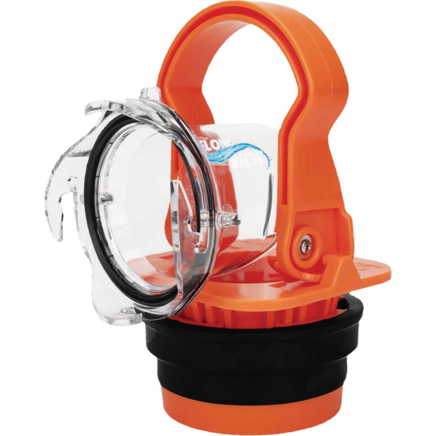 Camco Rhino RV Sewer Adapter PRO Clear Sewer Hose Elbow with Drain Lock Adapter Image 1