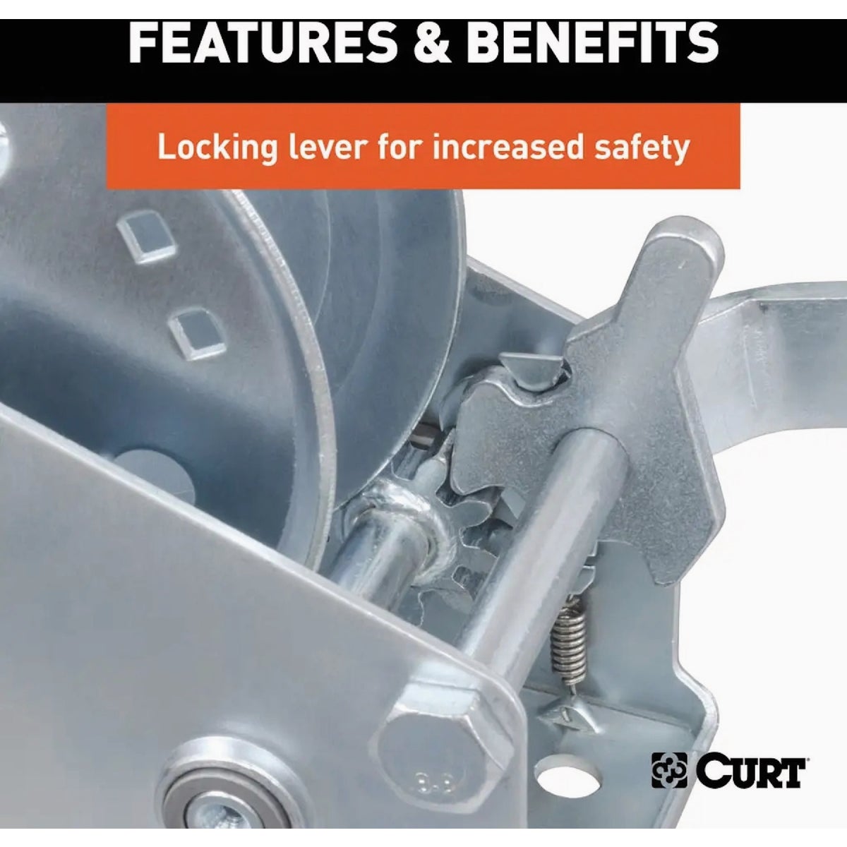Curt 7-1/2 In. Handle1200 Lb. Hand-Crank Winch Image 4