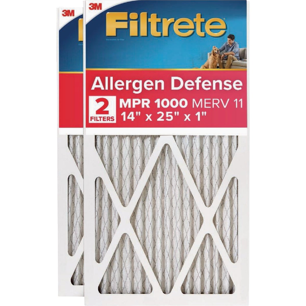 3M Filtrete Allergen Defense 14 In. x 25 In. x 1 In. Electrostatic Air Conditoner Filter