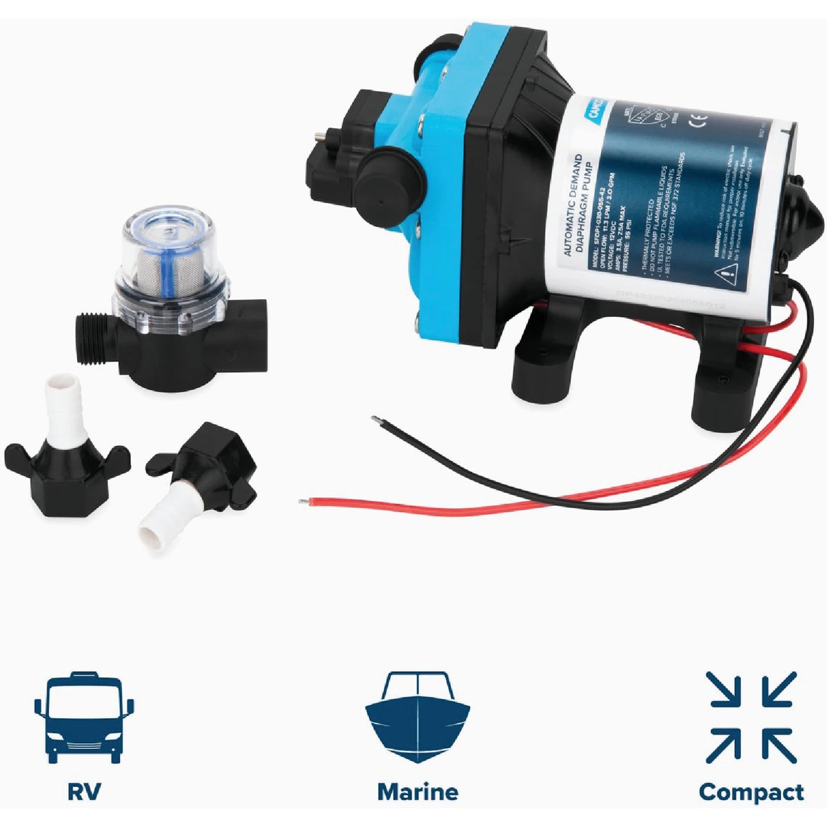 Camco 12V 3.0 GPM Variable Flow Fresh Water Pump Image 2