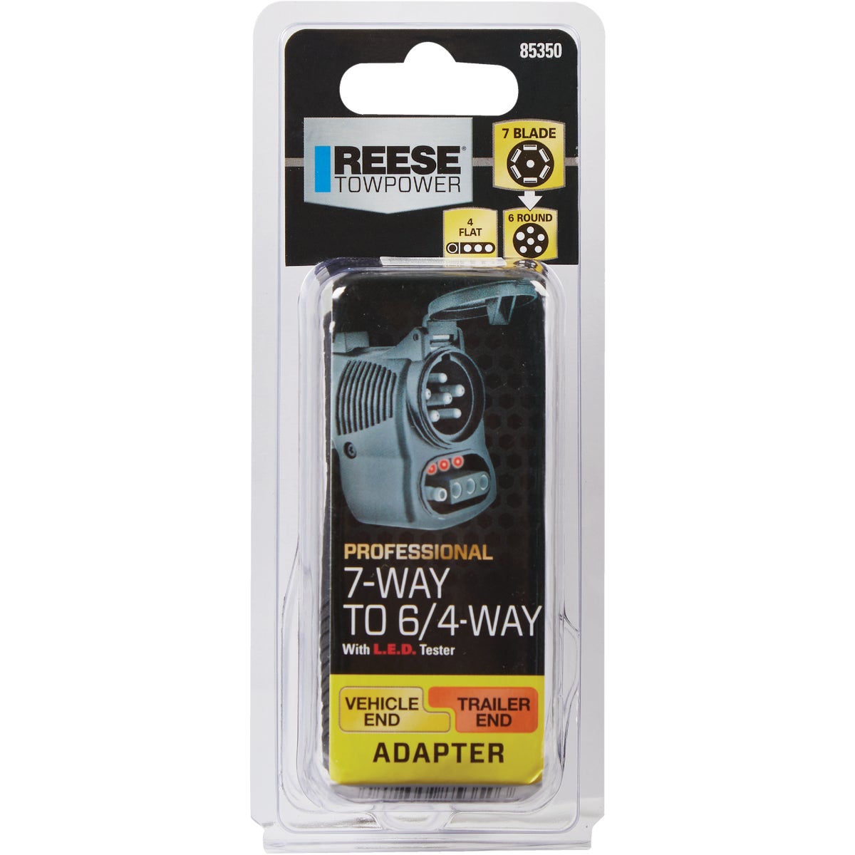 TowSmart 7-Blade to 6-Round and 5/4-Wire Flat Plug-In Adapter Image 2