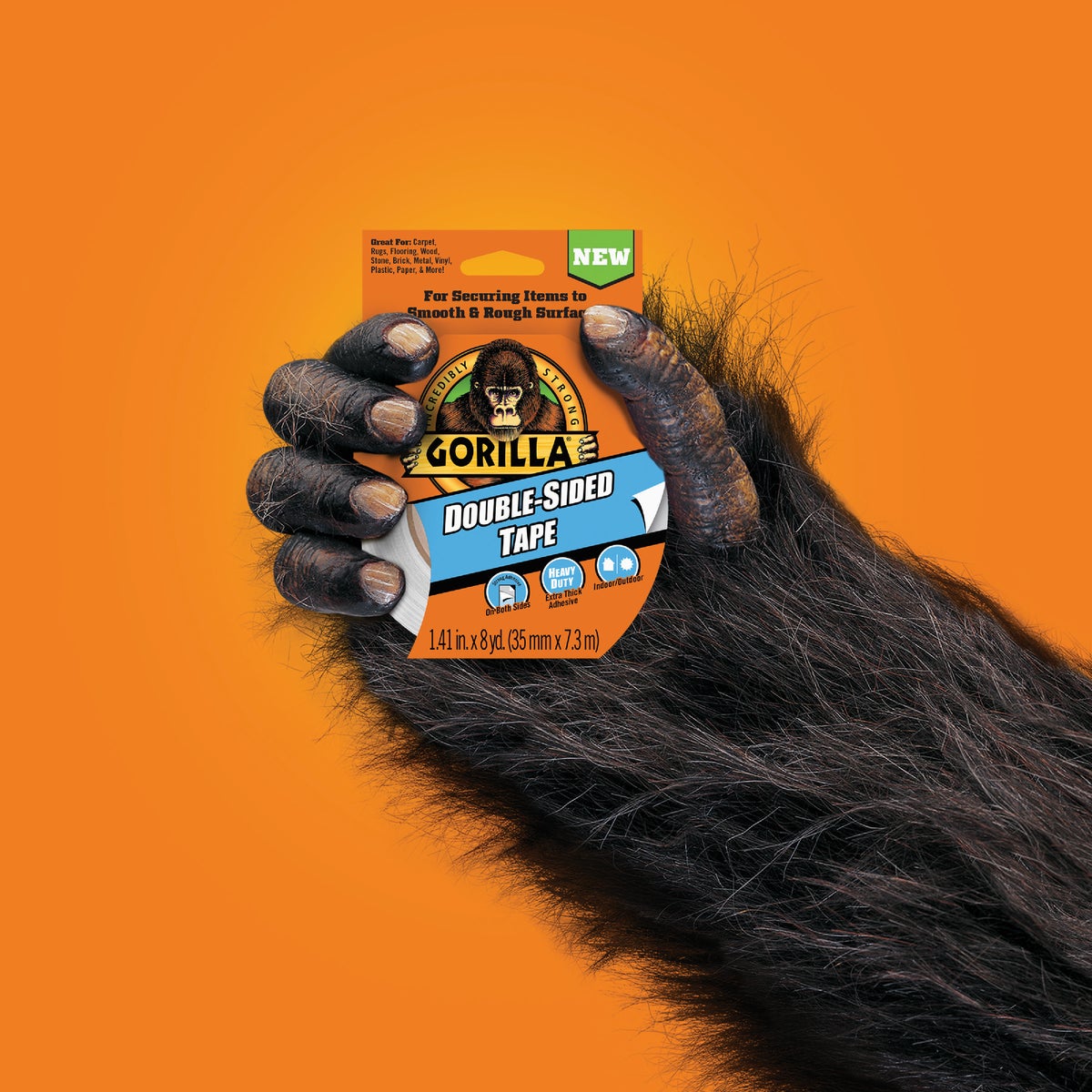 Gorilla 1.41 In. x 8 Yd. Double-Sided Duct Tape, Gray Image 2