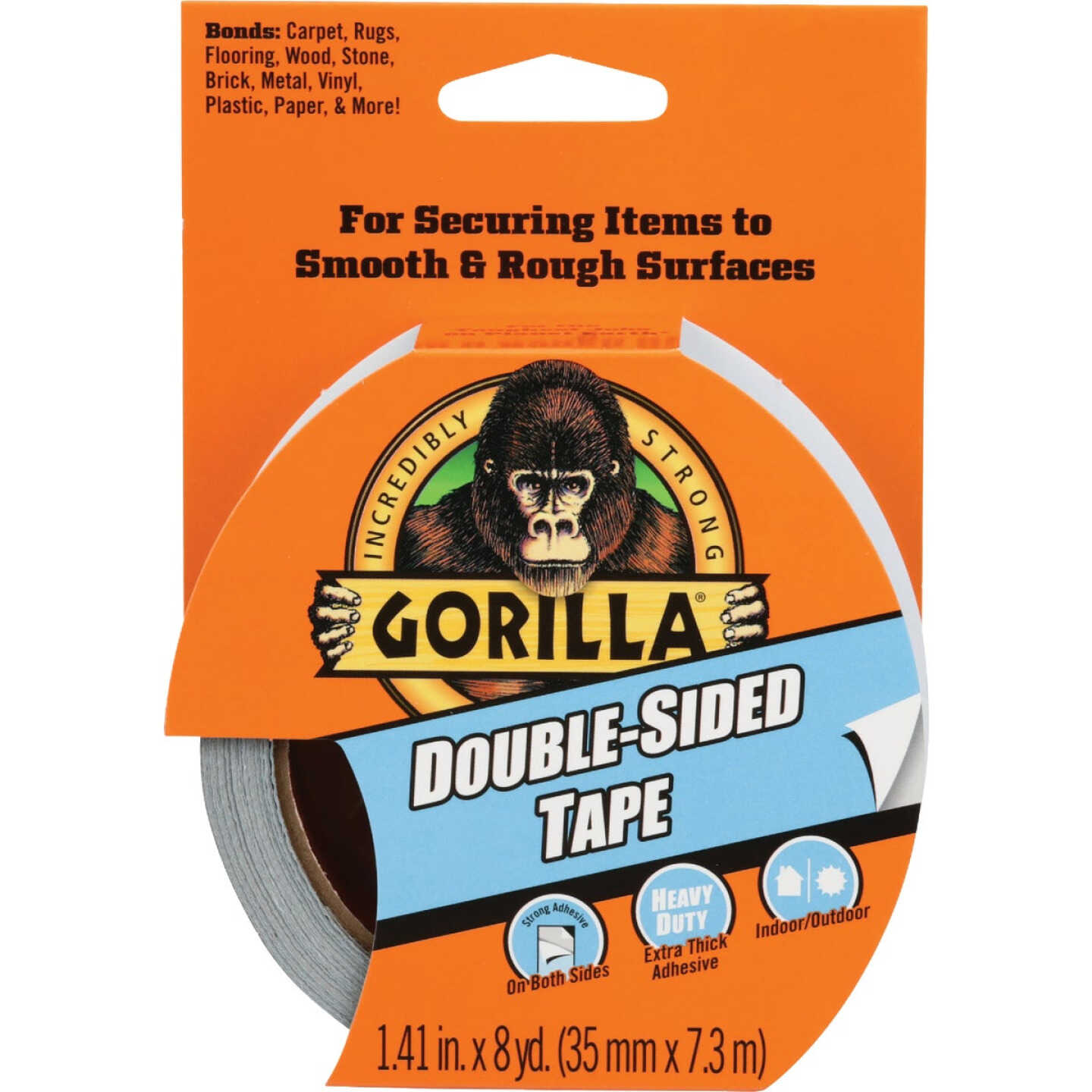 Gorilla 1.41 In. x 8 Yd. Double-Sided Duct Tape, Gray Image 1