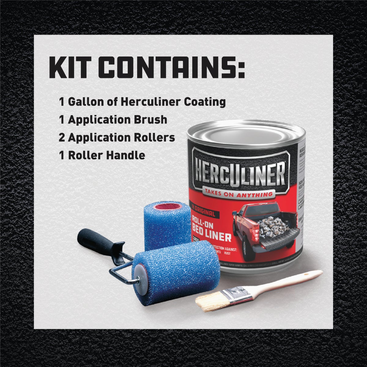 PEAK Herculiner Gal. Brush-On Bed Liner Kit, Black Image 3