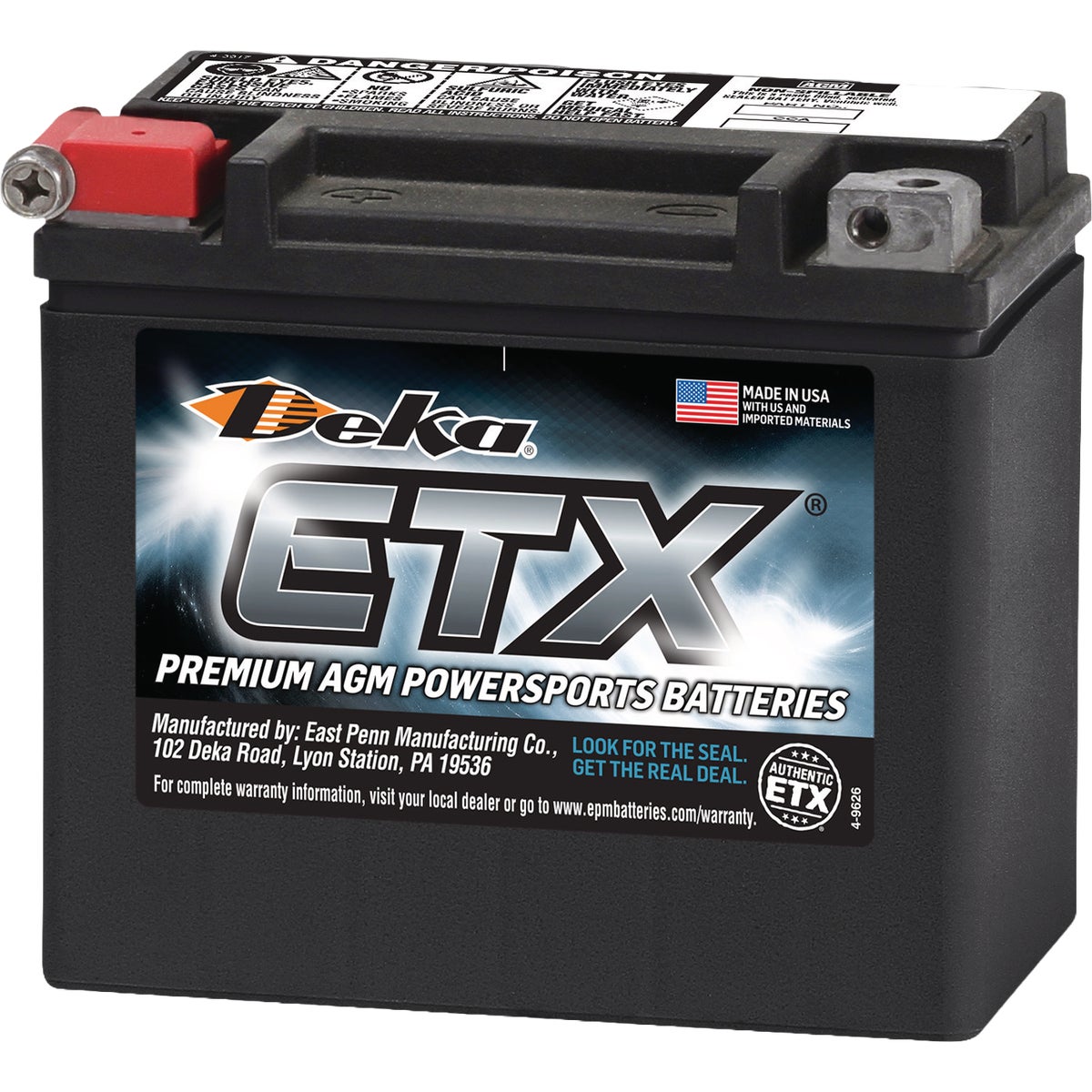 Deka 12V 180 CCA ETX12 AGM Powersport Battery