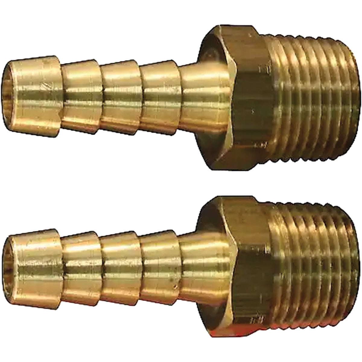Milton 3/8 In. MNPT Brass Air Compressor Hose End Fitting (2-Pack) Image 1