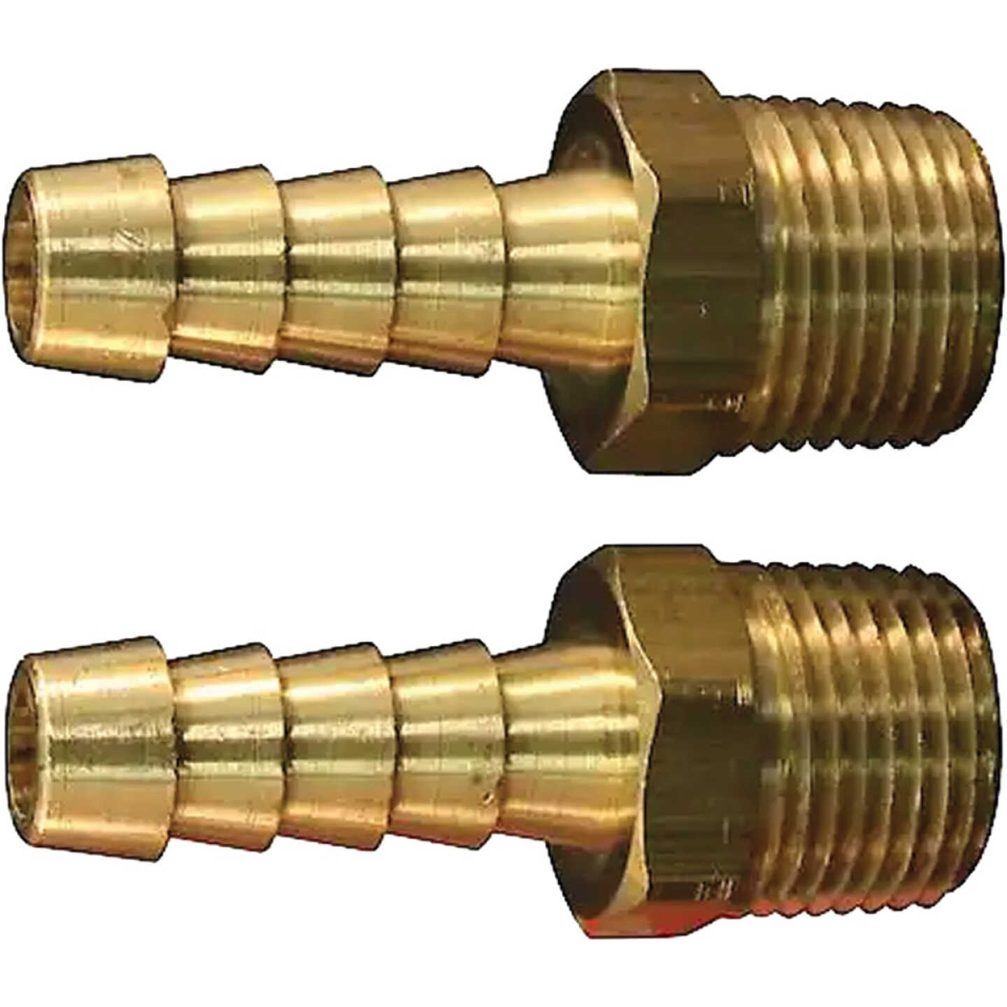 Milton 3/8 In. MNPT Brass Air Compressor Hose End Fitting (2-Pack) Image 1