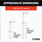 CURT 5000 Lb. Weld-On Pipe-Mount Swivel Trailer Tongue Jack, 10-3/4 In. Vertical Travel Image 3