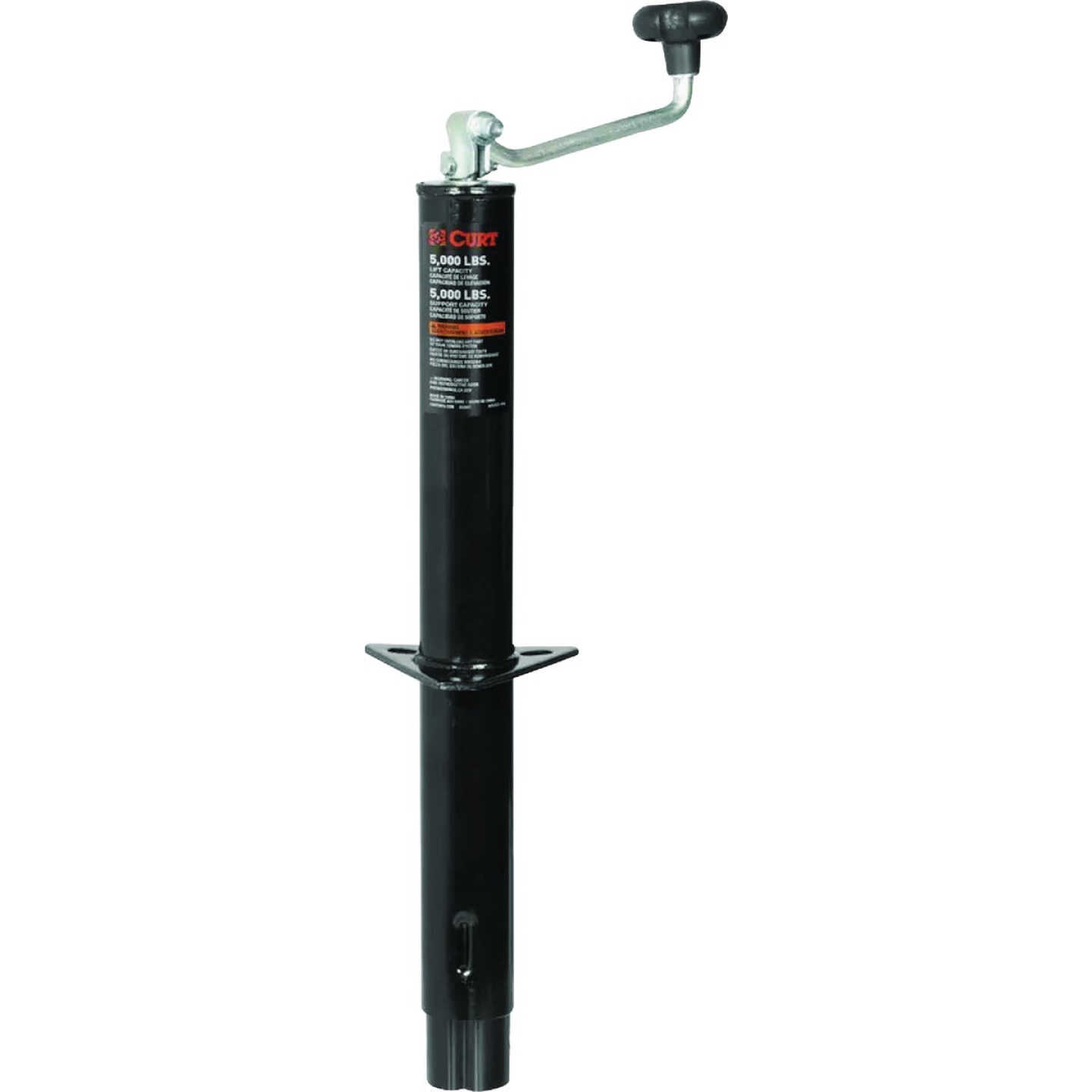 CURT 5000 Lb. Weld-On Pipe-Mount Swivel Trailer Tongue Jack, 10-3/4 In. Vertical Travel Image 1