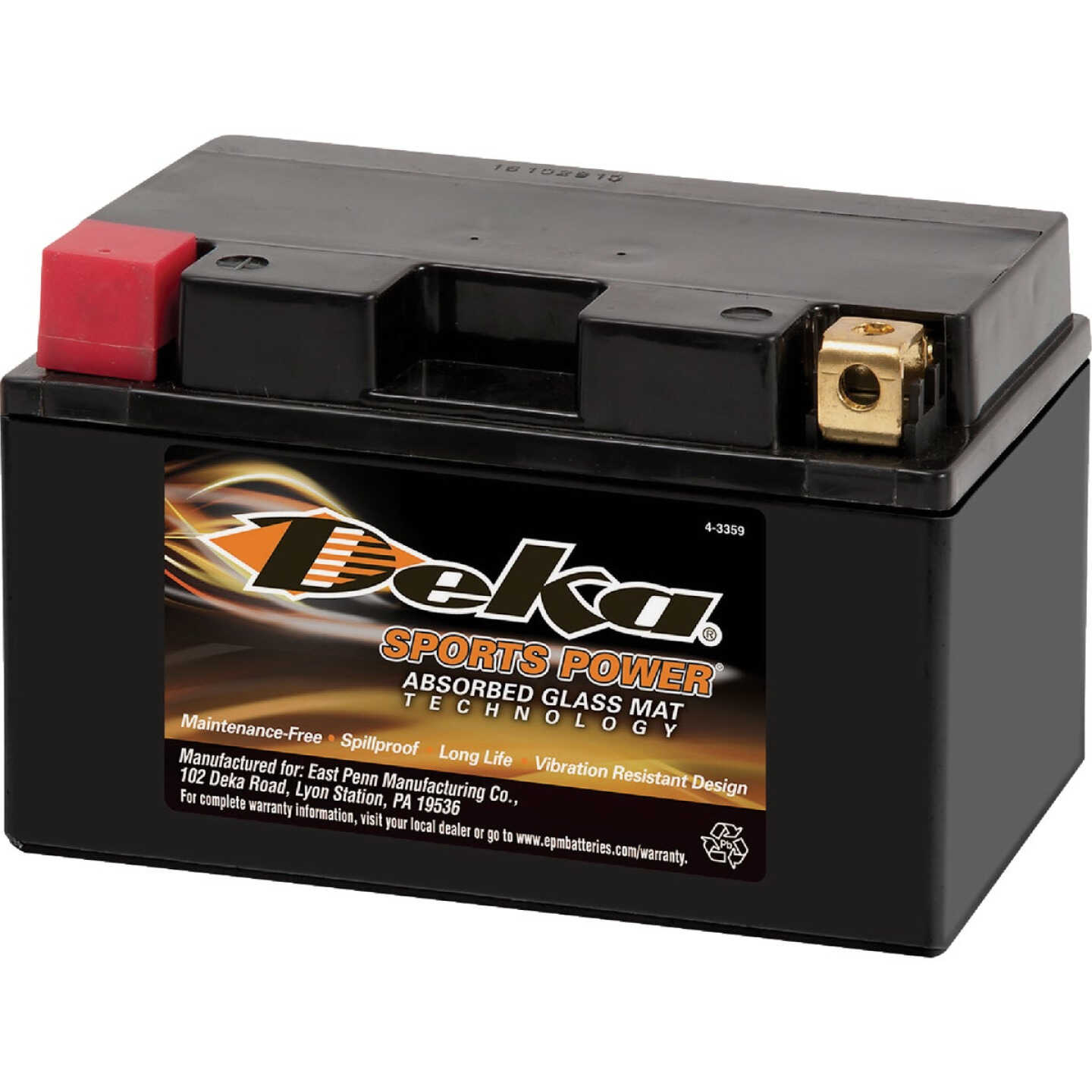 Deka 12-Volt 190 CCA Lawn & Garden Powersport Battery with AGM Technology Image 1