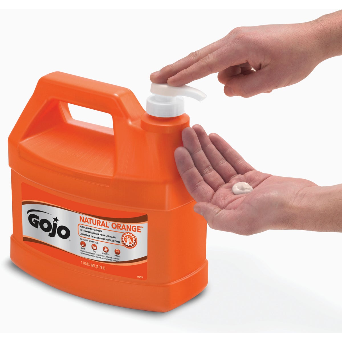 GOJO Natural Orange 1 Gal. Lotion Hand Cleaner with Pumice Pump Bottle Image 2