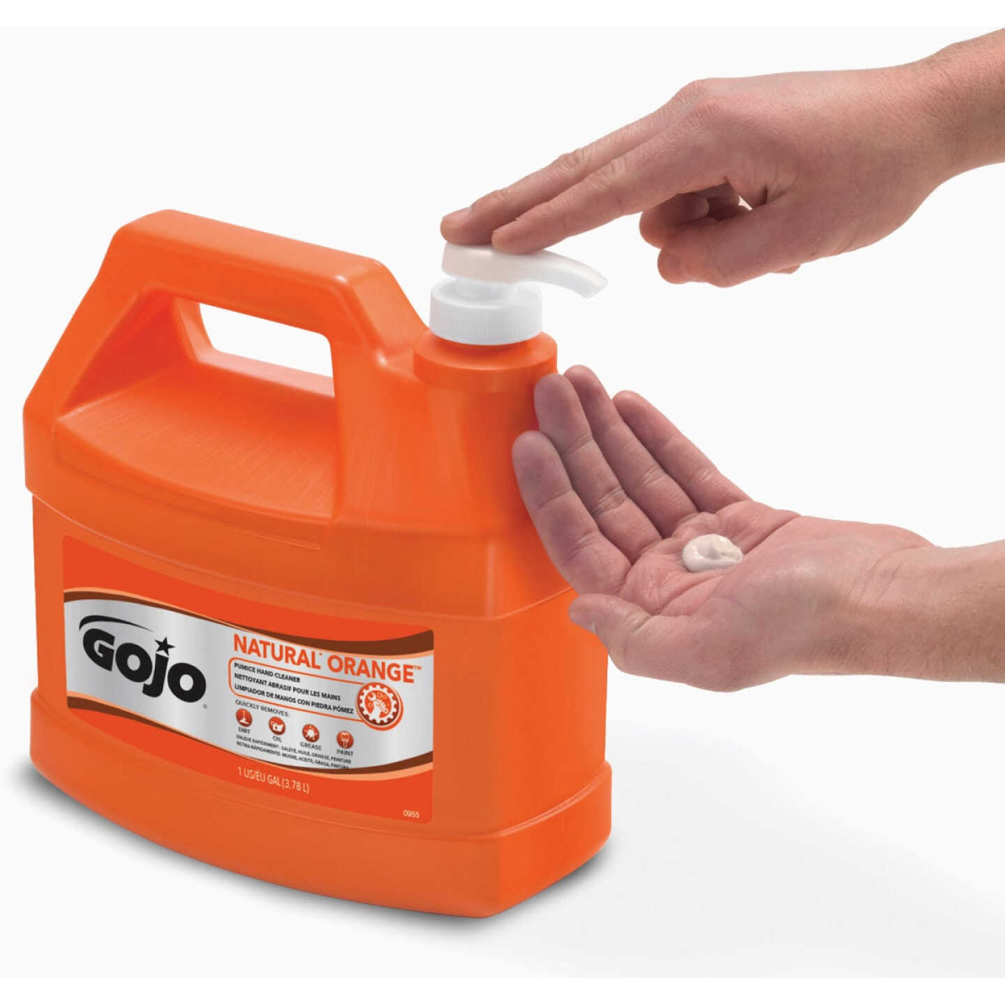 GOJO Natural Orange 1 Gal. Lotion Hand Cleaner with Pumice Pump Bottle Image 2