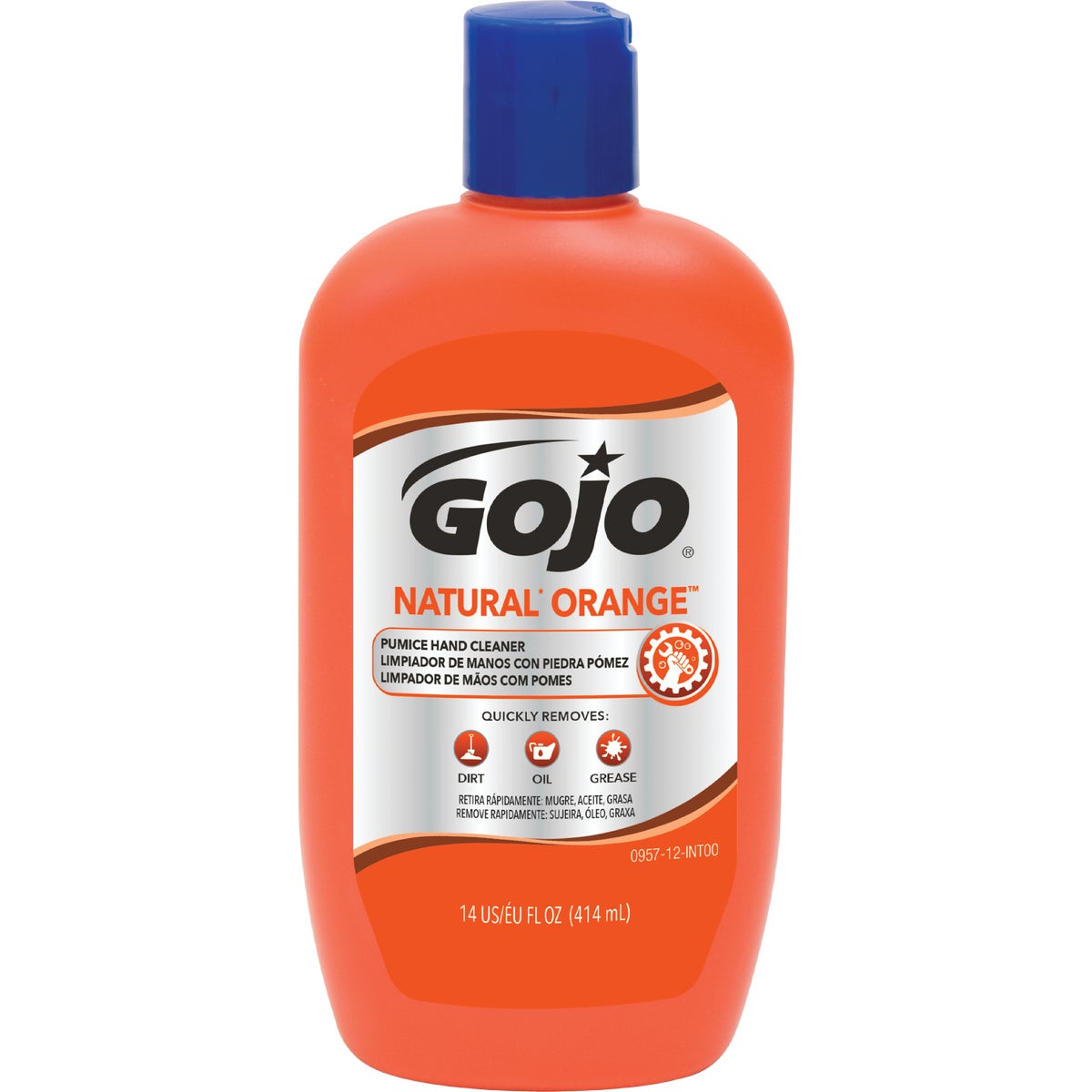 GOJO Natural Orange 14 Oz. Lotion Hand Cleaner with Pumice Squeeze Bottle