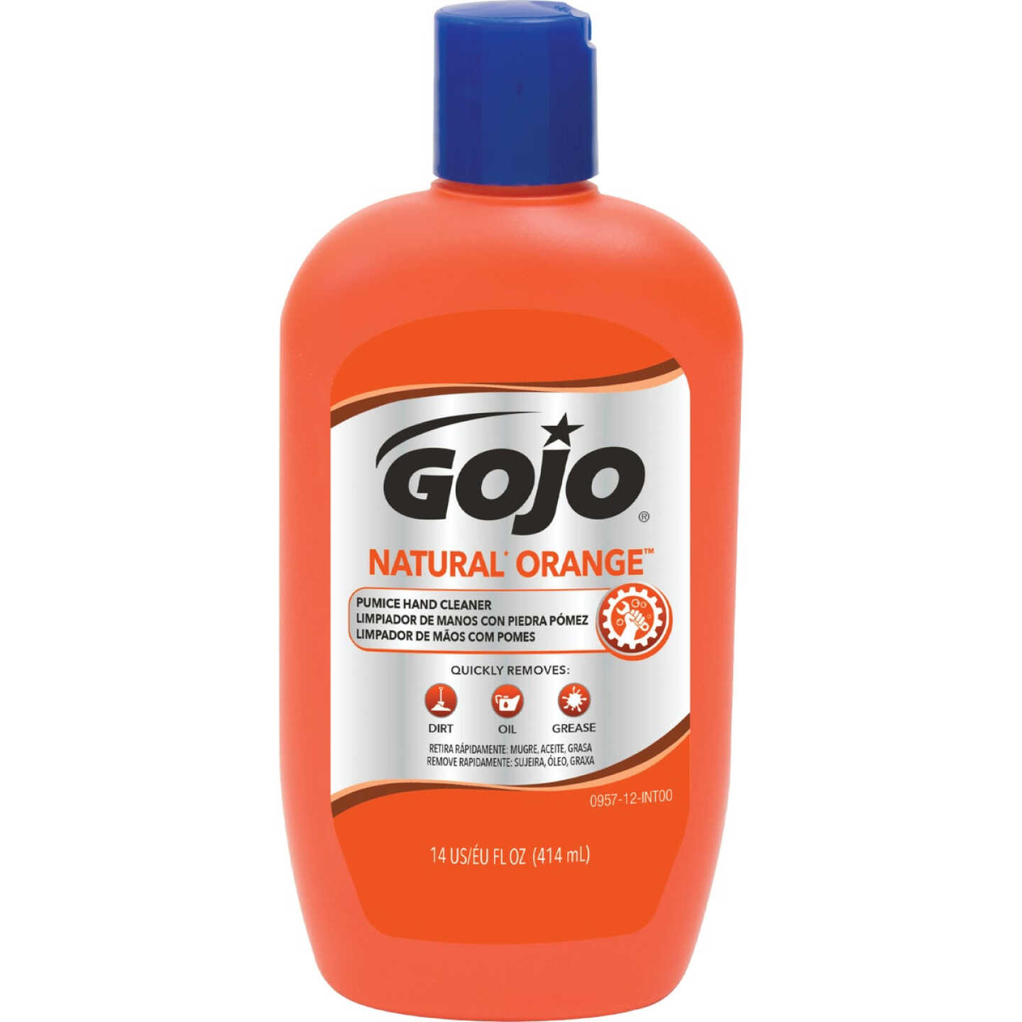 GOJO Natural Orange 14 Oz. Lotion Hand Cleaner with Pumice Squeeze Bottle Image 1