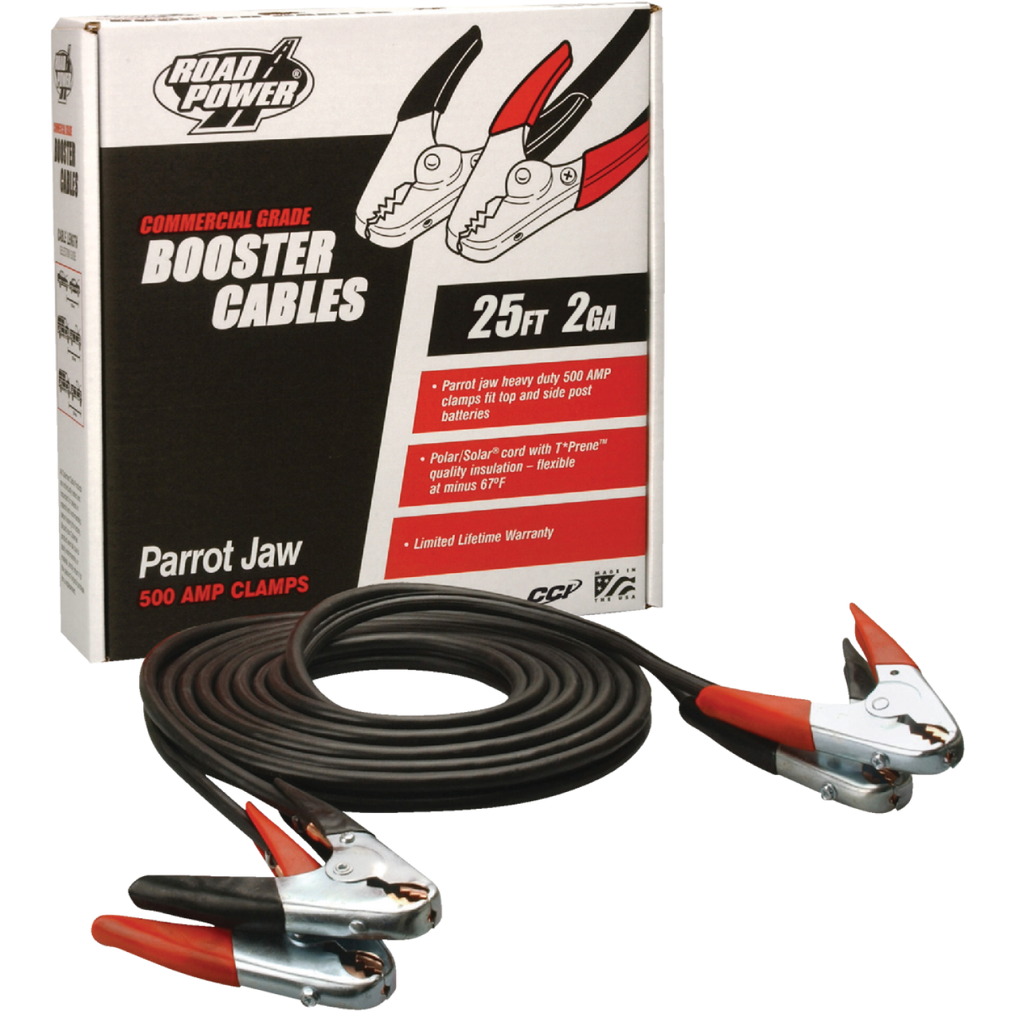 Road Power 25' 2 Gauge 500 Amp Booster Cable Image 1