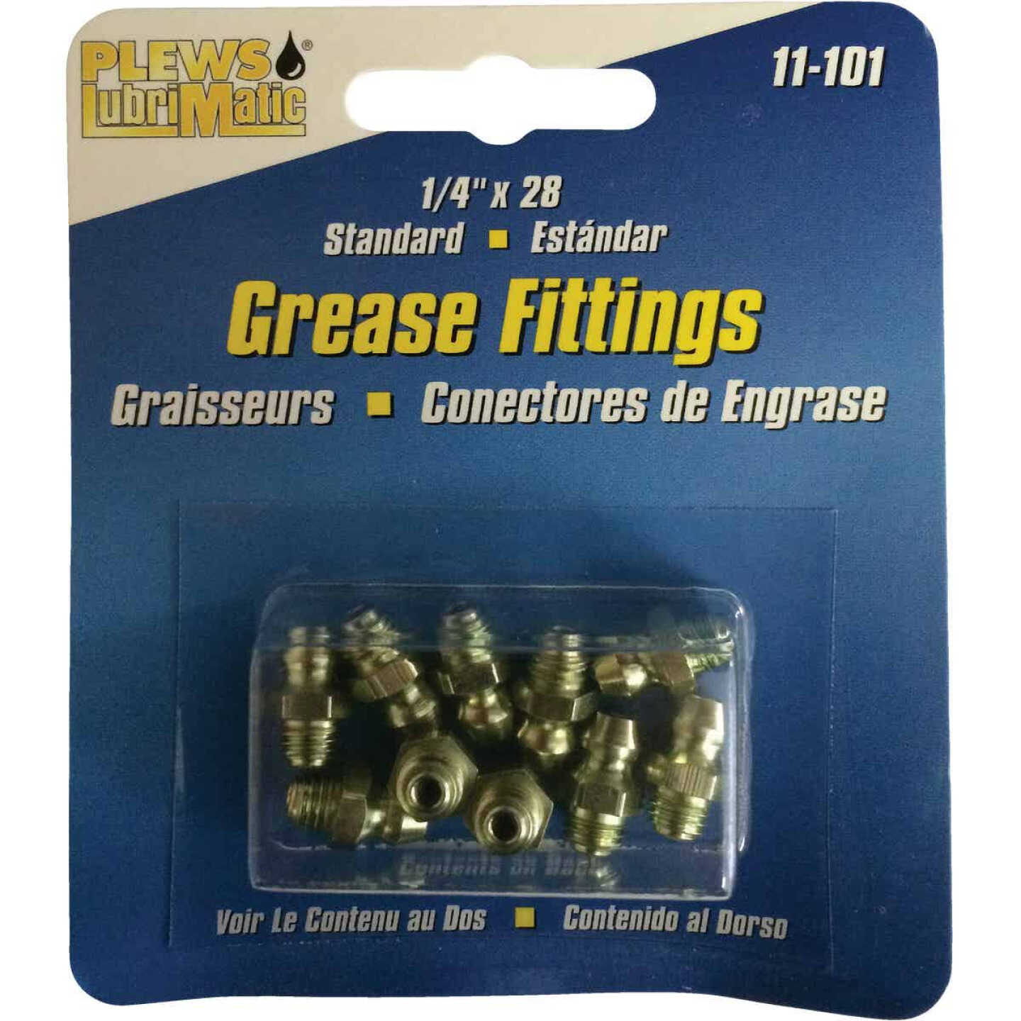 Plews Lubrimatic Straight Angle 1/4"-28 Grease Fitting Image 1